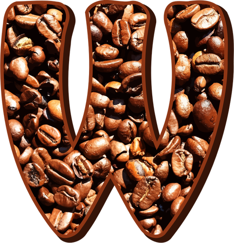 Letter W With Coffee Clipart