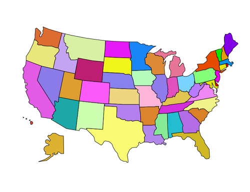 Of Map Of American States Clipart