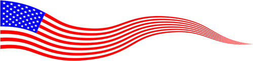 Wavy Usa Flag Banner Clipart