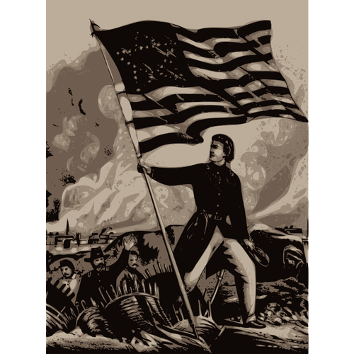 American Civil War Battle Scene Clipart