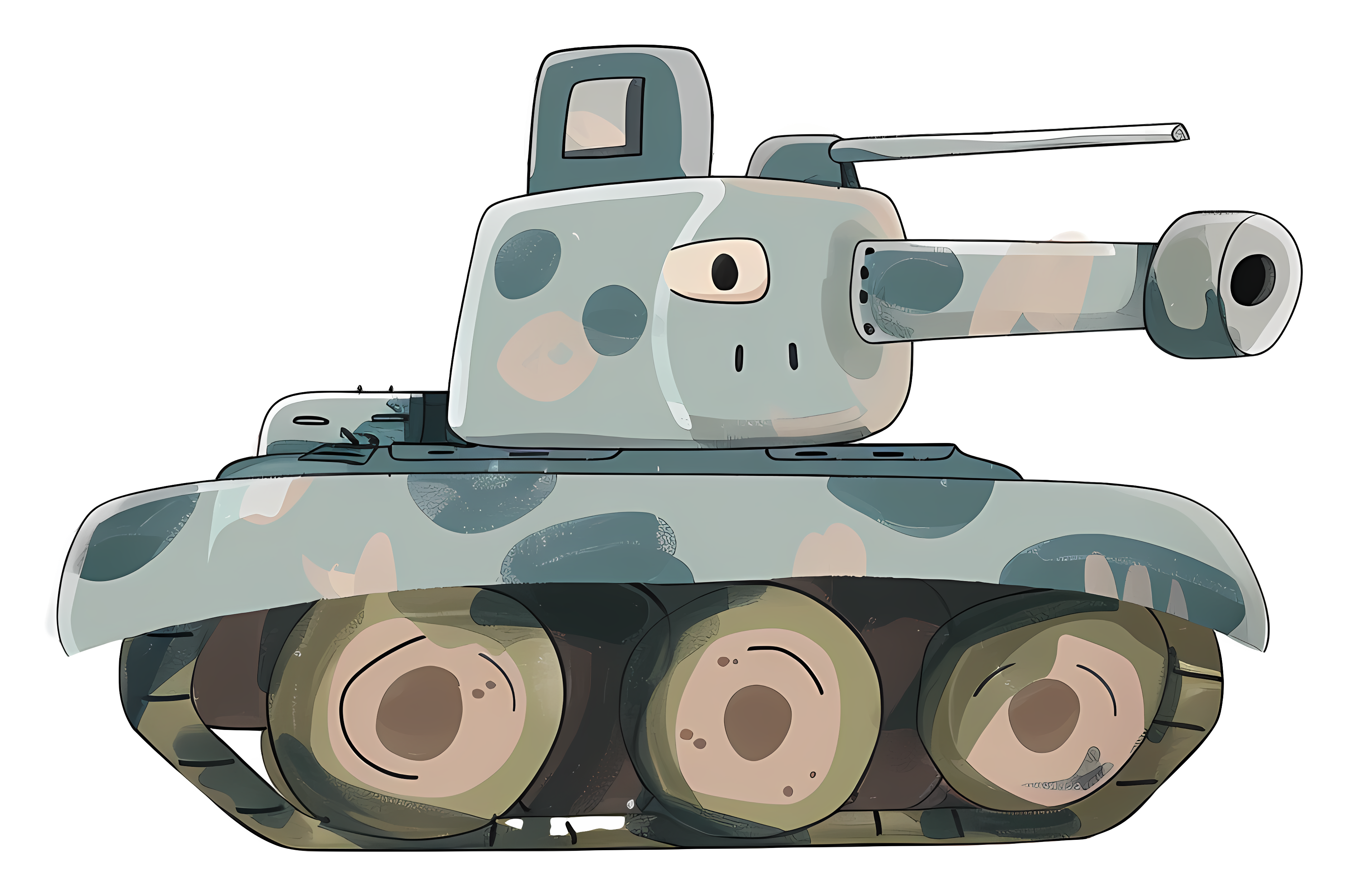 Multi-colored tank with dome and antenna Clipart