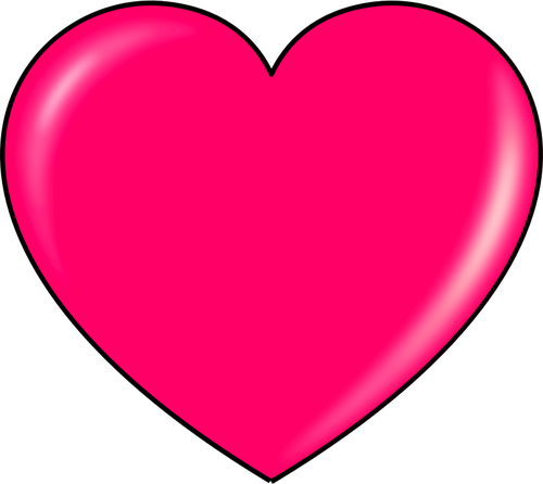 Pink Reflective Heart Clipart