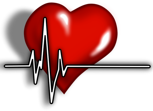 A Heart With Ecg Complex Clipart