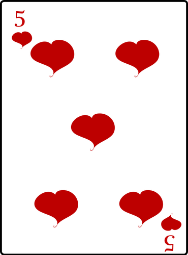 Five Of Hearts Playing Card Clipart
