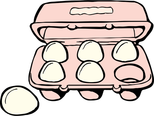Carton Of 6 Eggs Clipart