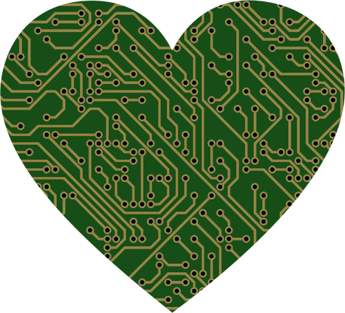 Heart With Circuits Clipart