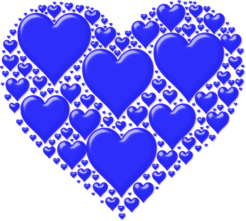 Of Blue Heart Made Out Of Many Small Hearts Clipart