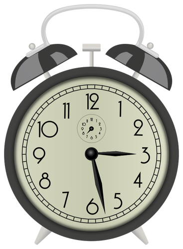Clip Art Of Classic Clock With Alarm Bell Clipart