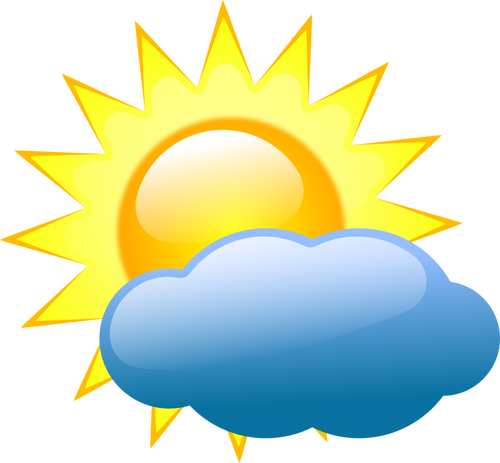 Of Weather Forecast Color Symbol For Partly Cloudy Sky Clipart