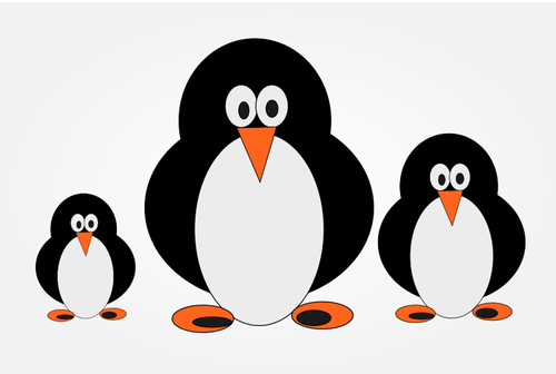 Penguin Family Clip Art In Color Clipart