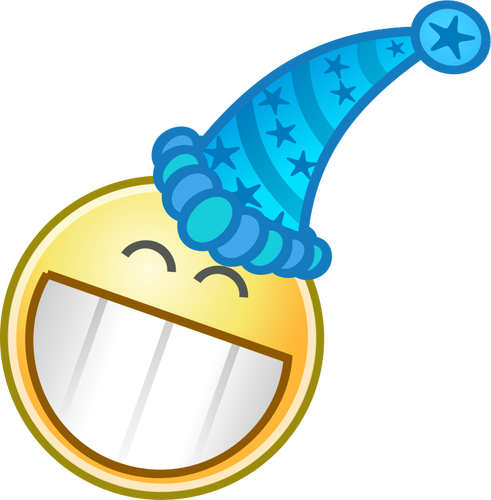 Of Smiley With Party Cap Clipart