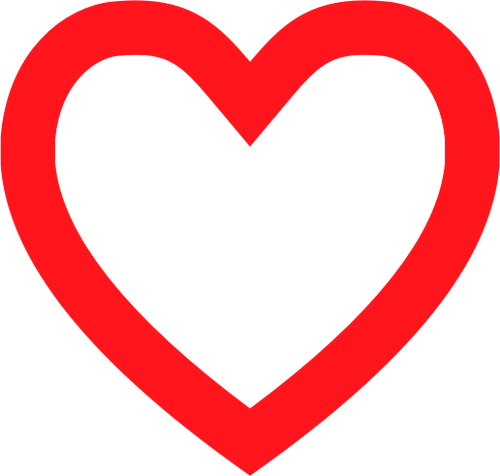 Of A Red Heart With Thick Outline Clipart