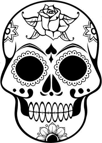 Line Art Of Human Skull Clipart