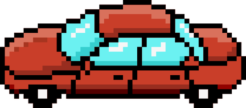 Of Side View Of Red Car Pixel Art Clipart