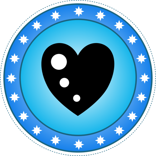Blue Heart Badge Clipart