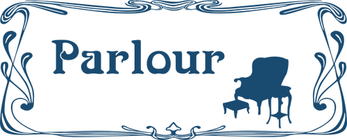 Parlour Door Sign In Art Nouveau Style Illustration Clipart