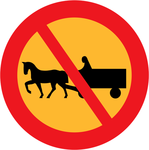 No Horse And Carts Road Sign Clipart