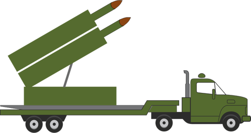 Missile Truck With Rocket Artillery Clipart