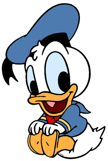 Baby Donald Duck Pencil And In Color Clipart