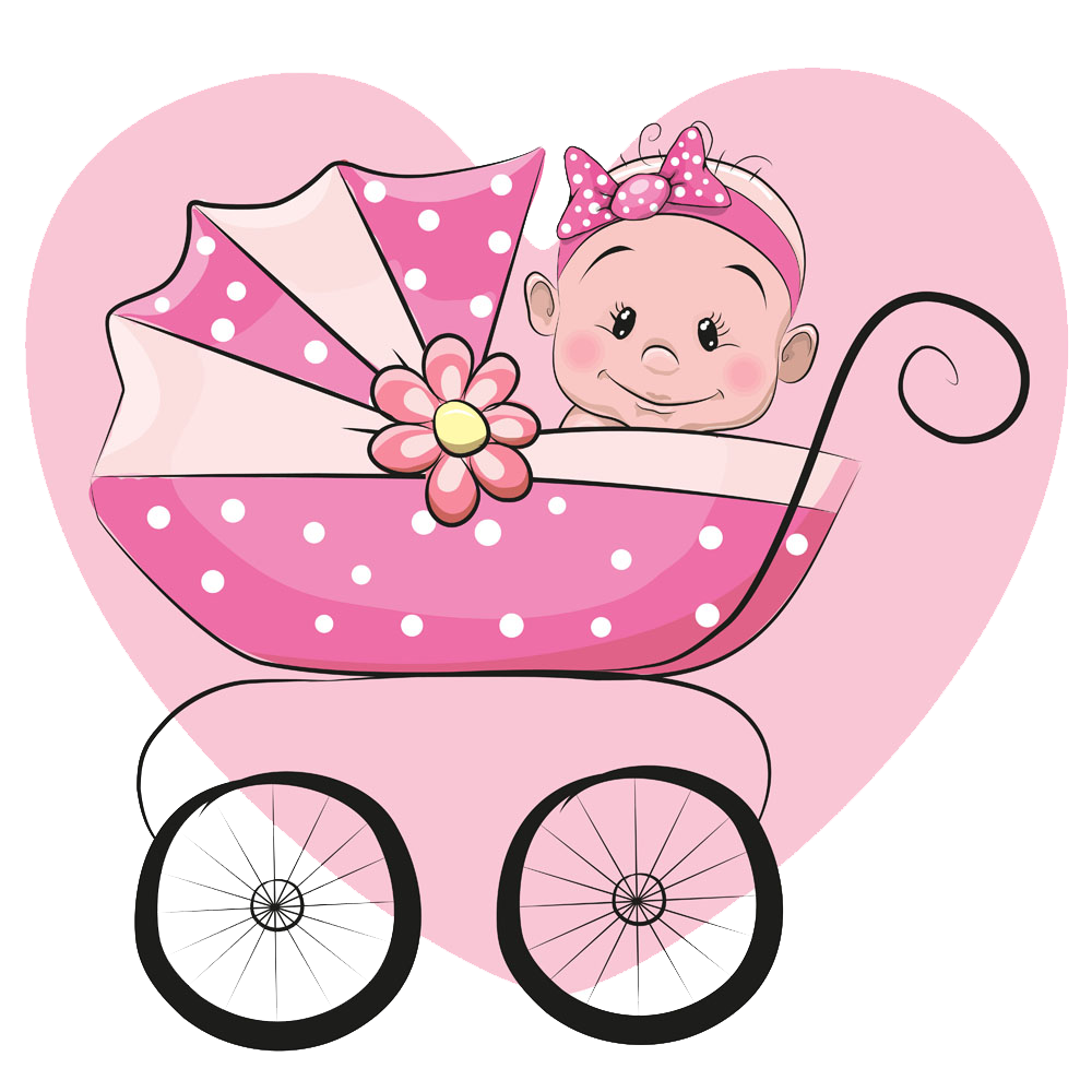 Baby Infant Cartoon Illustration Stroller Free PNG HQ Clipart