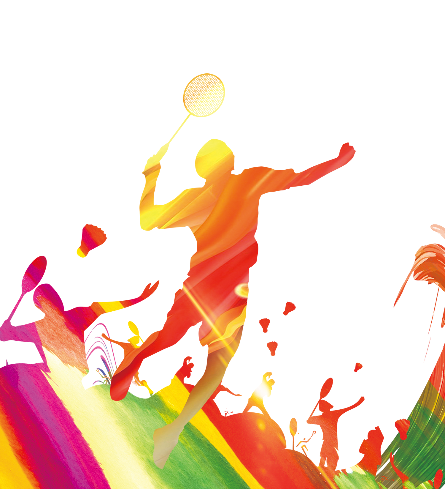 Silhouette Poster Players Badminton Adobe Illustrator Clipart