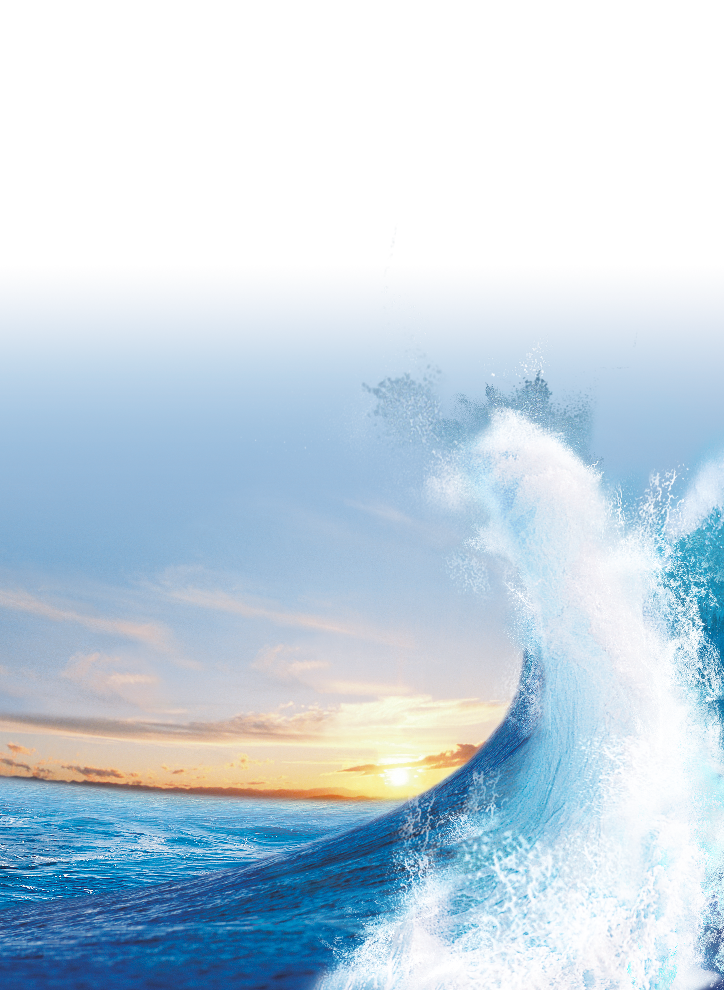 Blue Light Wave Sunset Sea Wind Clipart