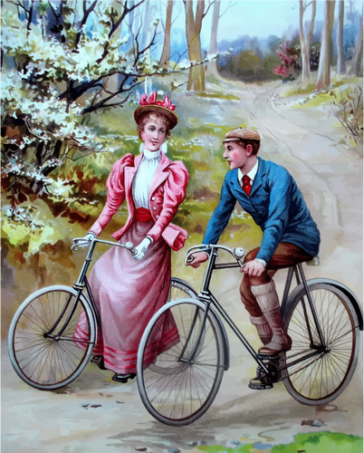 Vintage Cyclists Clipart
