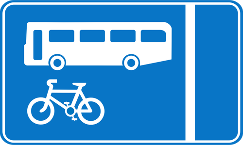 Bus And Bicycle Lane Information Traffic Sign Clipart