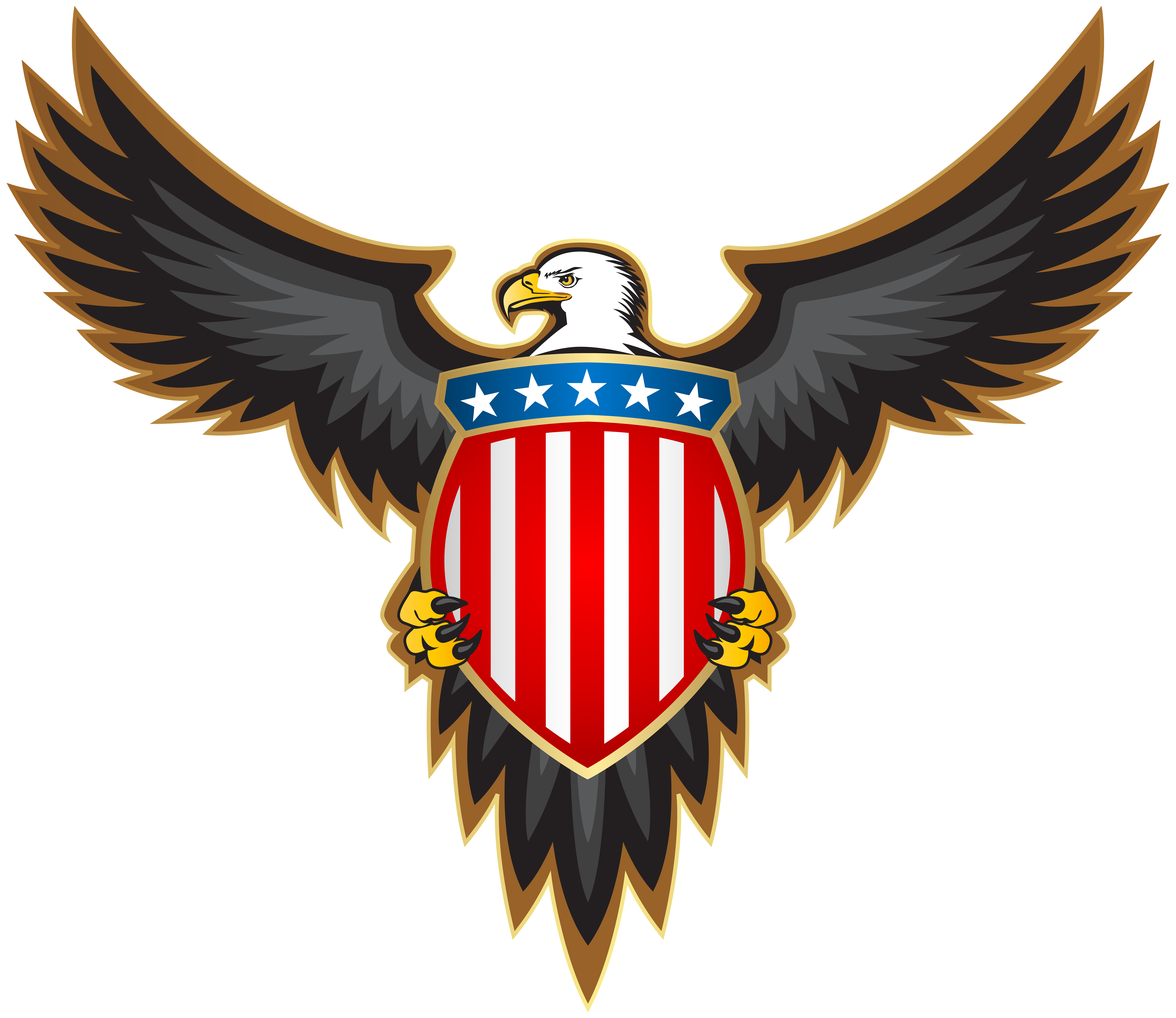 Eagle Badge Bald Illustration American With Stock Clipart