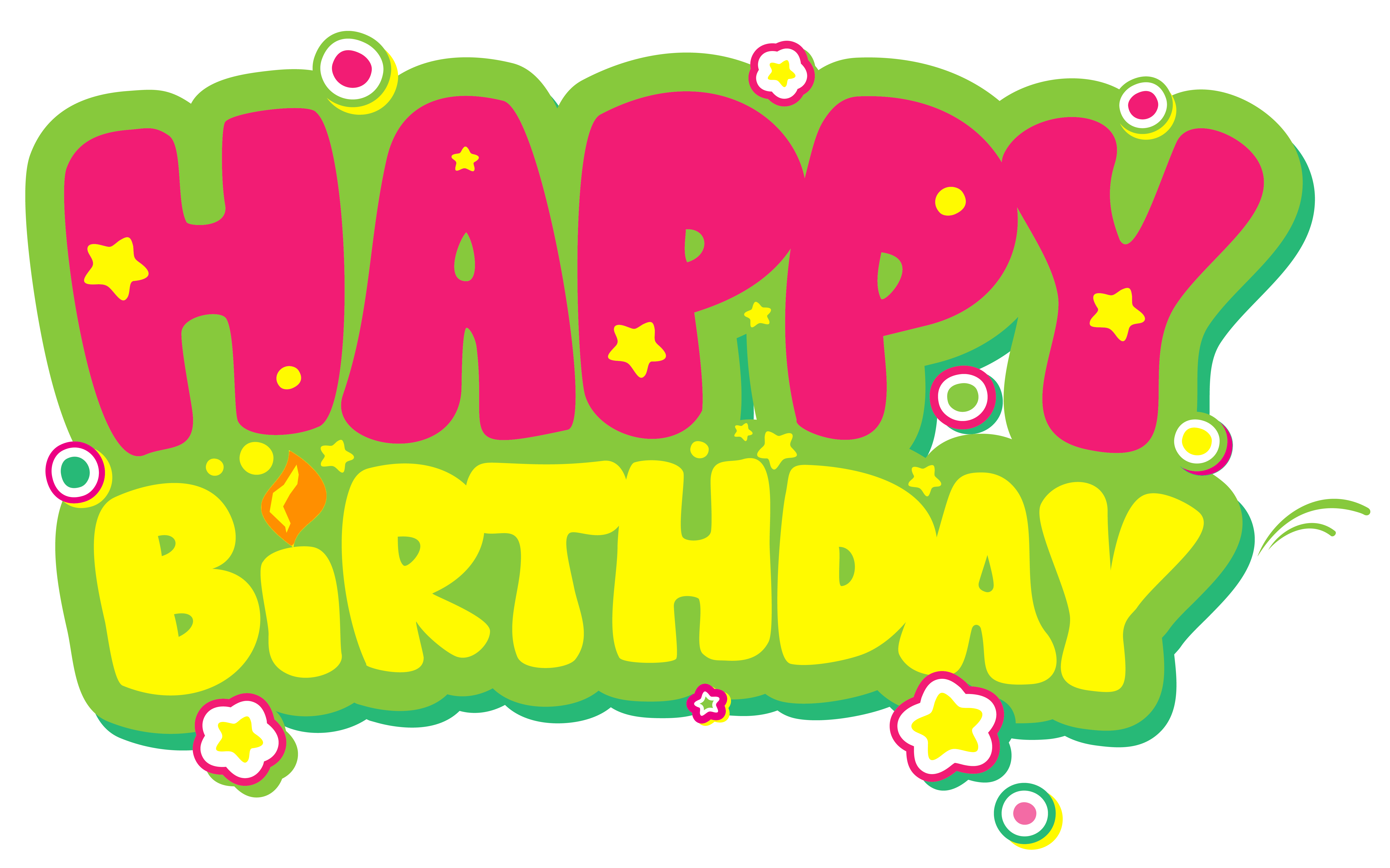 And Pink Picture Yellow Birthday Cake Happy Clipart