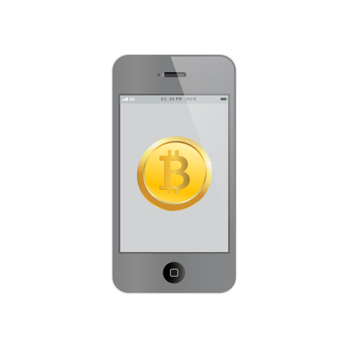 Bitcoin On Iphone Clipart