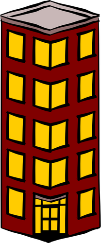 Of Slim Detached Tower Block Clipart