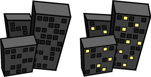 Of Tilted Flat Blocks At Night Clipart