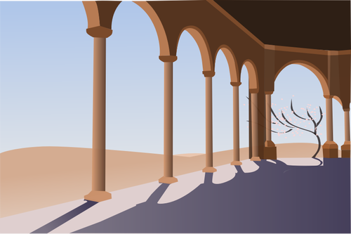 Of Archway In The Desert Clipart