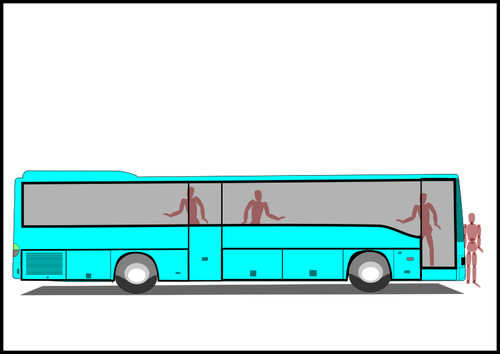 Teal Bus Image Clipart