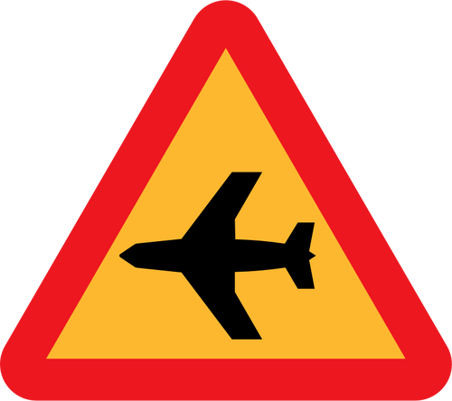 Low-Flying Aircraft Road Sign Clipart