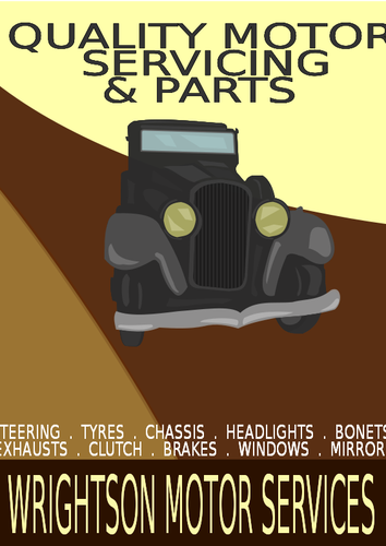 Vintage Car Poster Clipart
