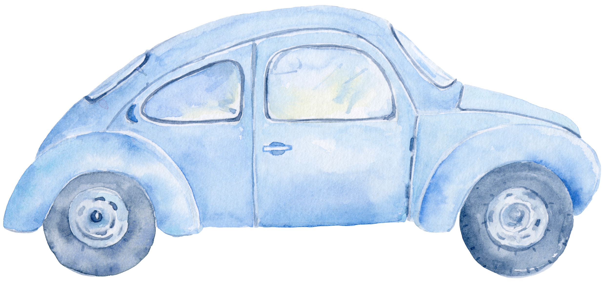 Watercolor Car Painting Vintage Free Download PNG HD Clipart