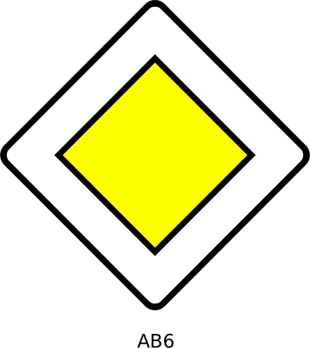 Road With Priority Traffic Information Sign Clipart