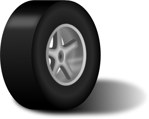 Classic Car Wheel With Shadow Clipart