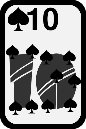 Ten Of Spades Funky Playing Card Clipart