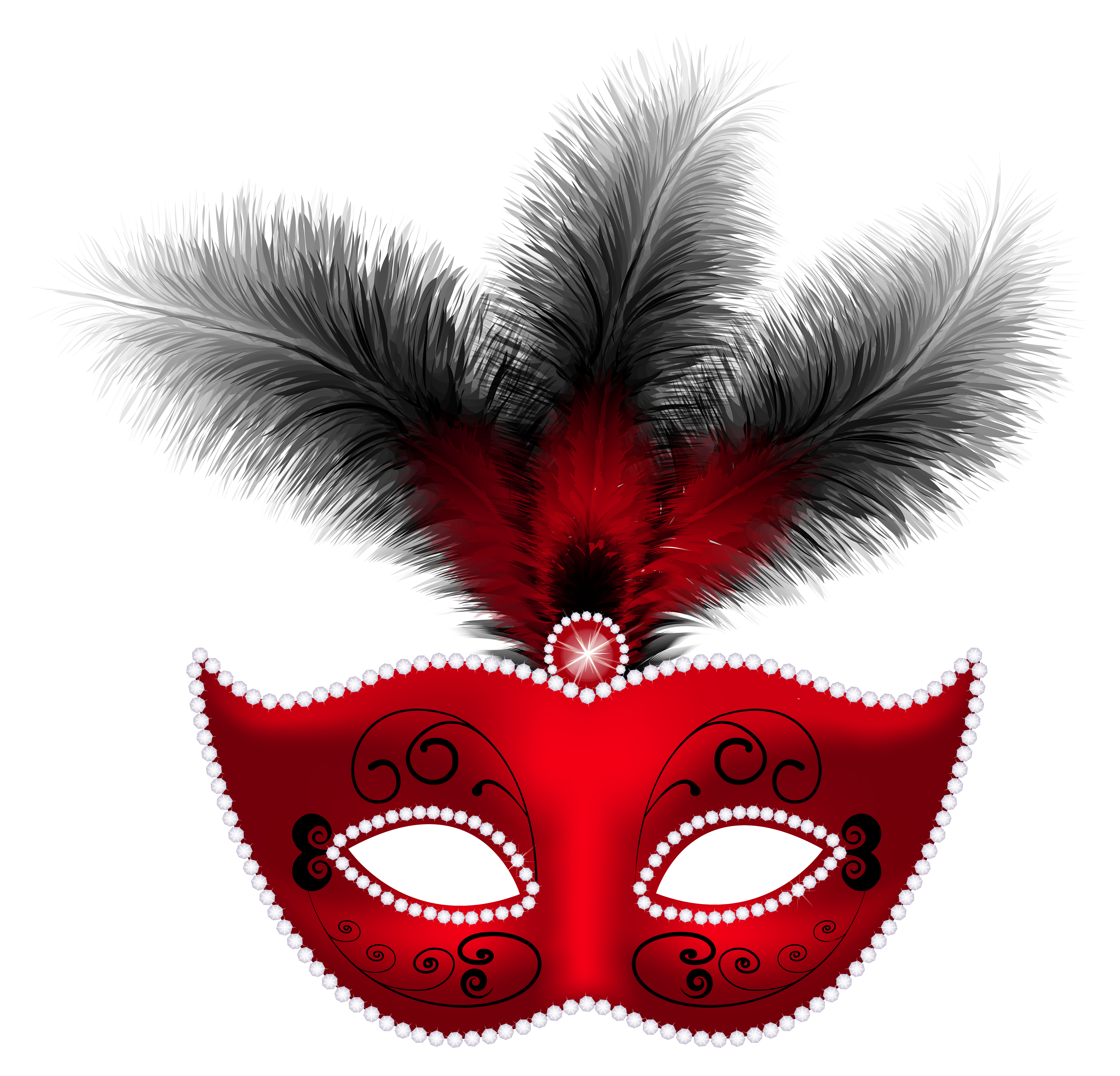 Mardi Ball Carnival Masquerade Gras Mask Feather Clipart