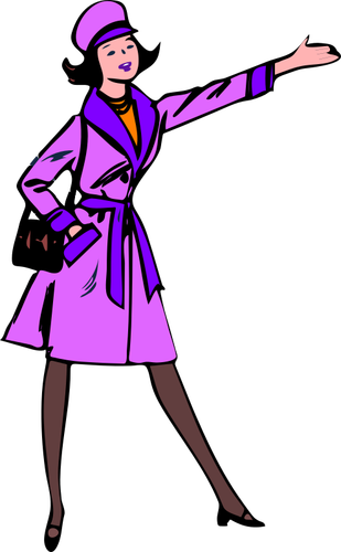 Lady In Violet Clipart