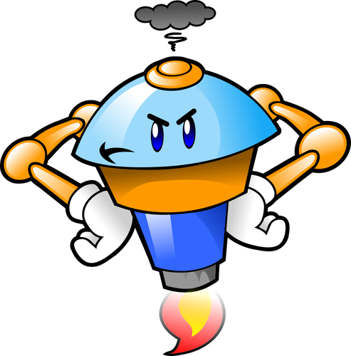 Fuming Robot Mascot Clipart