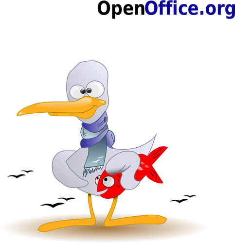 Hairless Duck With Fish Clipart
