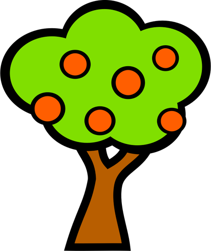 Of Orange Tree For Cartoon Clipart