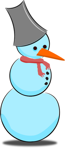 Of Cartoon Snowman With Shadow Clipart