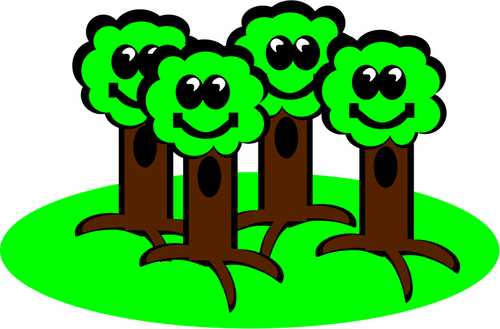 Happy Trees Smiling Clipart