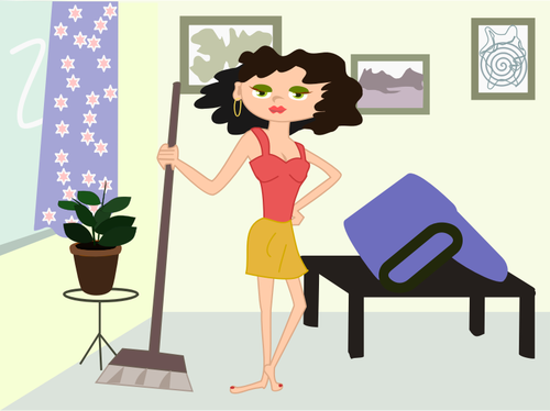 Apartment Cleaning Cartoon Image Clipart