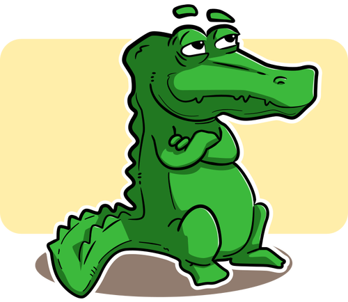 Of Bored Green Alligator Clipart